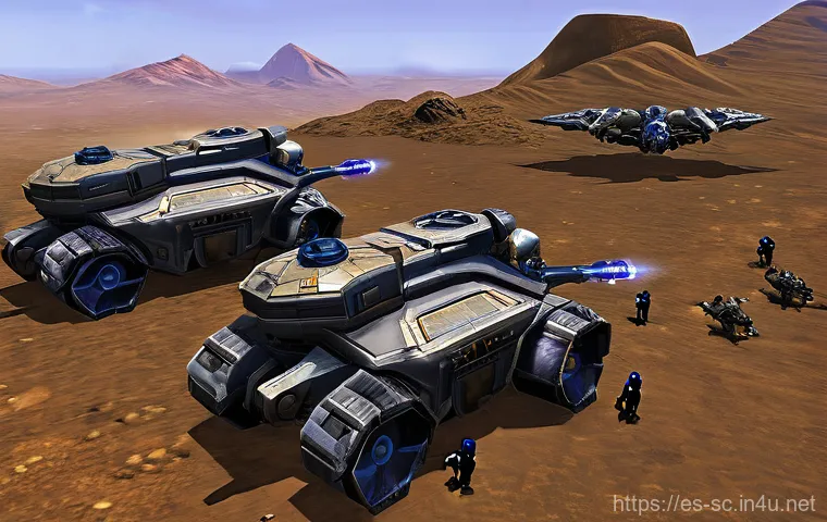 테란 공중 유닛의 효율성 - **"Viking Air Superiority in a Protoss Dogfight"**
    A dynamic, action-packed scene depicting seve...