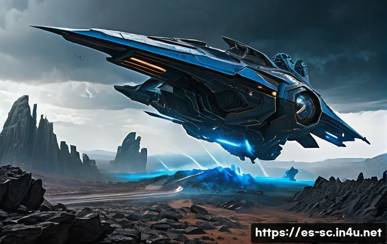 테란 클로킹 유닛 팁 - A detailed and dynamic battle scene featuring a cloaked Terran Banshee flying low over a futuristic,...